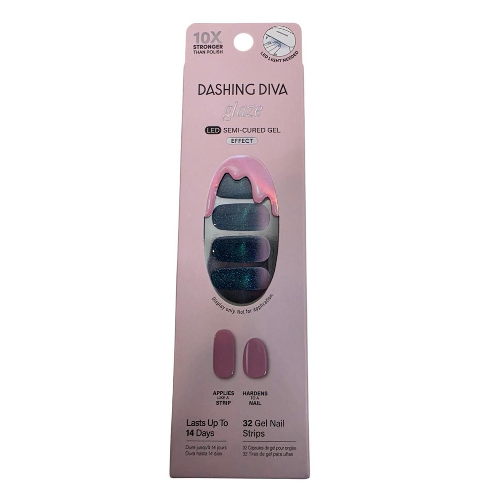 Dashing Diva Glaze LED Gel Nail Strips It's Science Duh Glitter 32ct GTA18